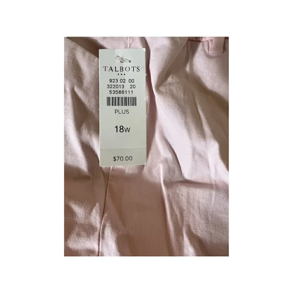 Talbots Women's Skimmer Capri Pants, Pink, 18W